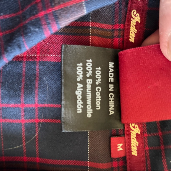 Indian Motorcycle Plaid Cotton Embroidered Western Pearl Snap Shirt M - Picture 13 of 13